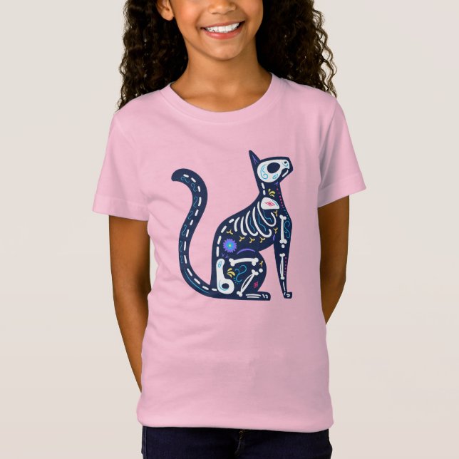 Camiseta Cráneo de azúcar Calavera Cat III (Anverso)