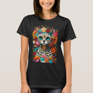 Camiseta Cráneo De Azúcar Cat De Los Muertos La Catrina Día