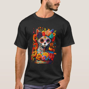Camiseta Cráneo De Azúcar Cat De Los Muertos La Catrina Día