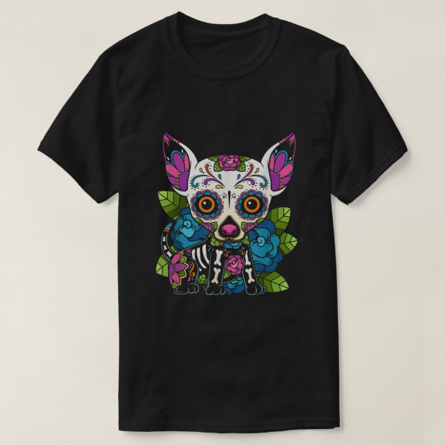 Camiseta Cráneo de azúcar Chihuahua México Perro Calavera D (Diseño del anverso)