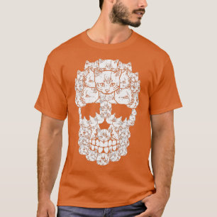 Camiseta Cráneo de azúcar de gato Dia De Los Muertos Hallow