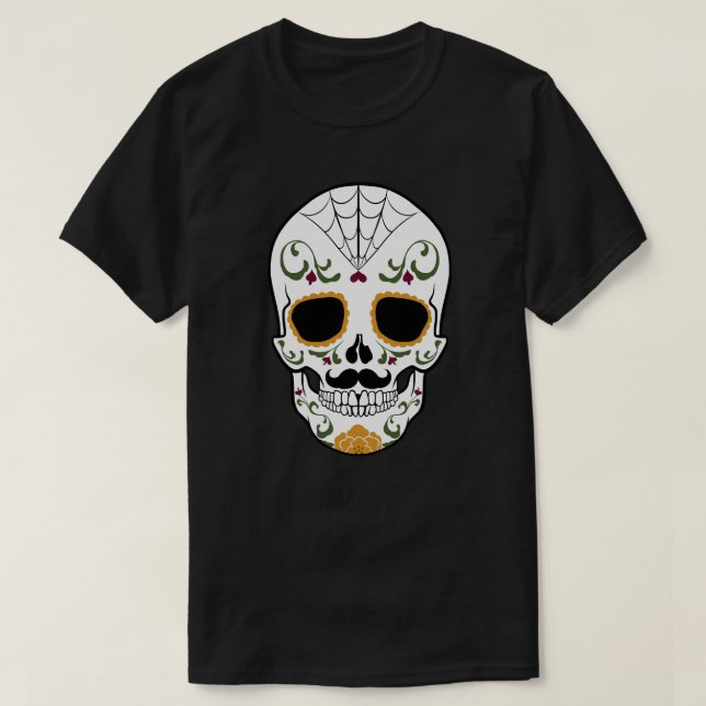 Camiseta Cráneo de azúcar de personalizable (Diseño del anverso)