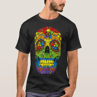 Camiseta Cráneo de azúcar LGTB Orgullo Gay Bandera Arcoiris