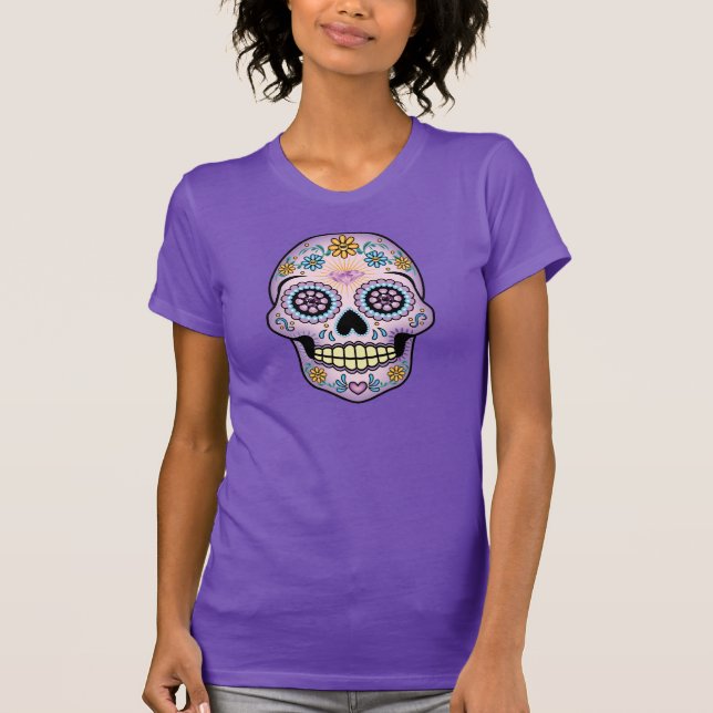 Camiseta Cráneo de azúcar morado (Anverso)
