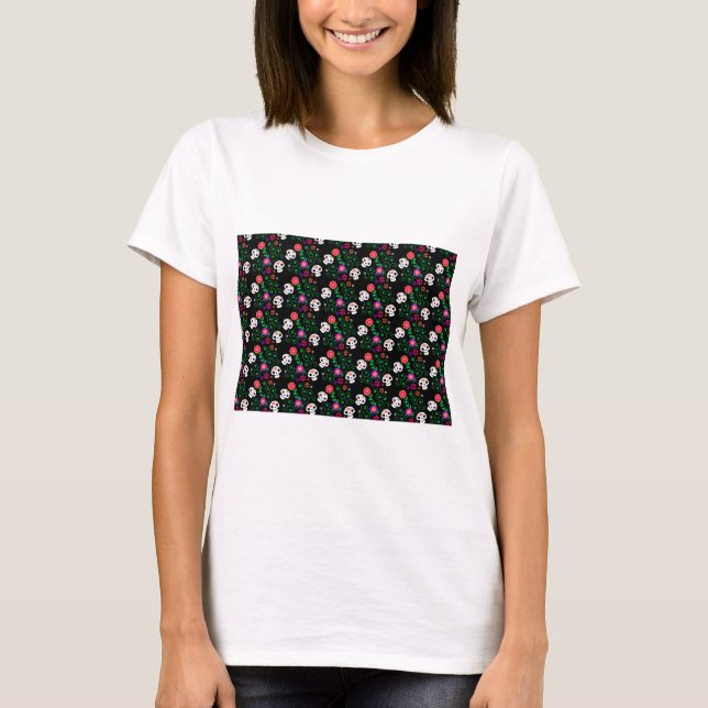 Camiseta cráneo de azúcar negro (Anverso)