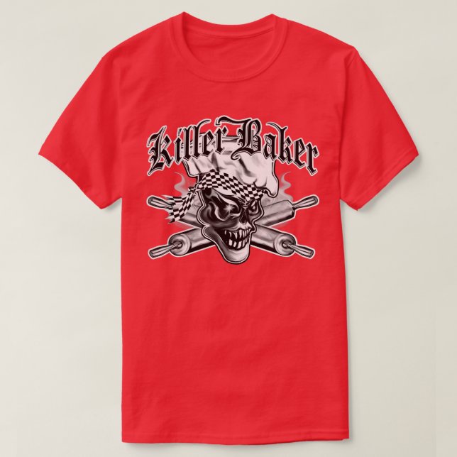 Camiseta Cráneo de Baker 5 Killer Baker y Rollo Cruzado (Diseño del anverso)