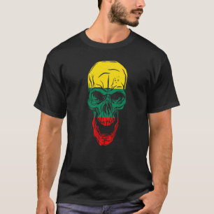 Camiseta Cráneo de colores de la bandera de Lituania