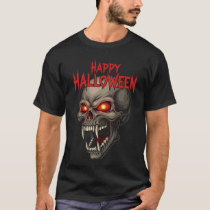 Camiseta Cráneo de Demon con ojos brillantes Halloween