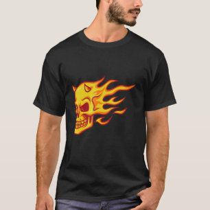 Camiseta Cráneo de Demon de Incendio de Cabeza de Punk Grun