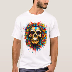 Camiseta Cráneo de flores