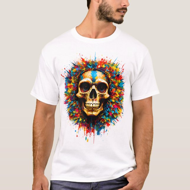 Camiseta Cráneo de flores (Anverso)