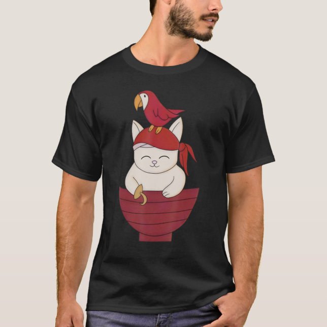 Camiseta Cráneo de gato pirata 1 (Anverso)