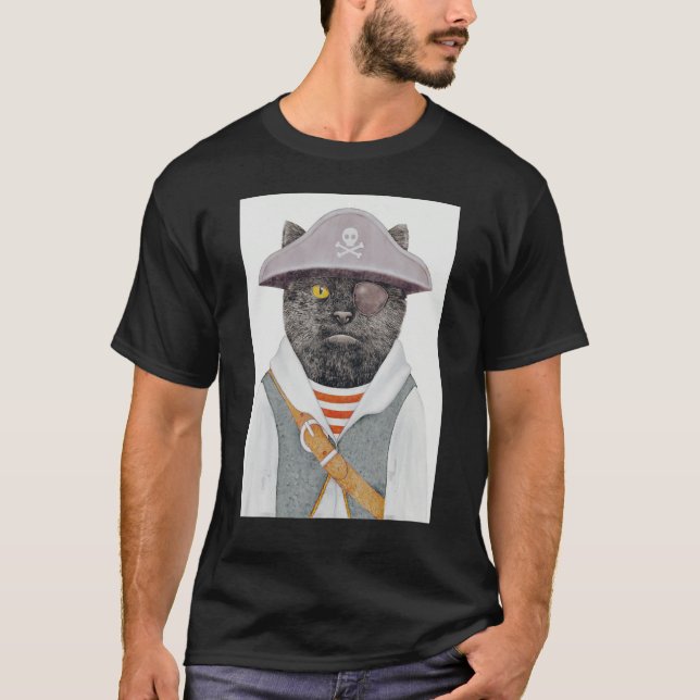 Camiseta Cráneo de gato pirata 4 (Anverso)