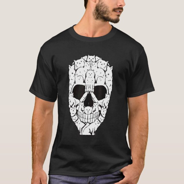 Camiseta Cráneo de gatos (Anverso)
