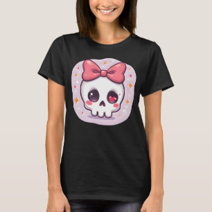 Camiseta Cráneo de Goth Pastel con Lazo