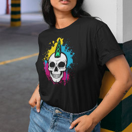 Camiseta Cráneo de graffiti urbano con Mohawk