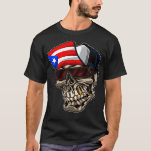 Camiseta Cráneo de Guay Puerto Rico con bandera de Cabo y B