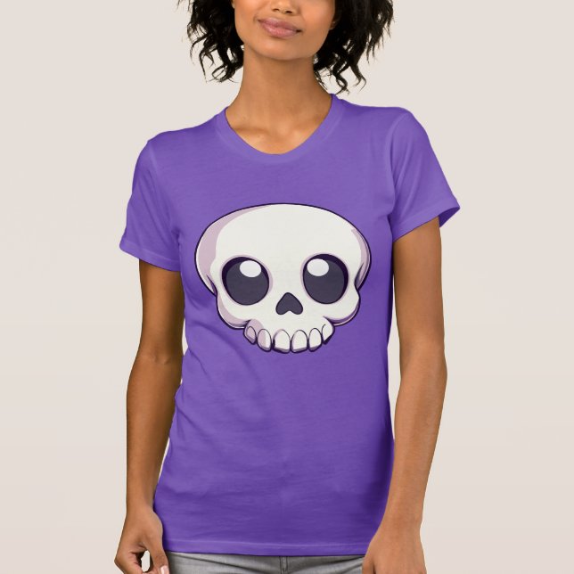 Camiseta Cráneo de Halloween Personalizado para mujeres (Anverso)