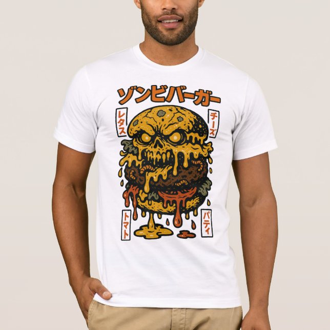 Camiseta Cráneo de hamburguesa Zombie - Crepemente divertid (Anverso)