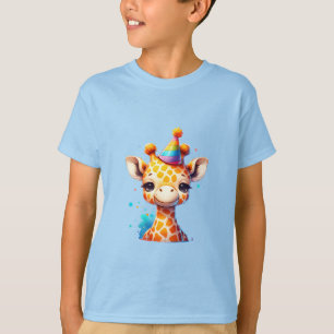 Camiseta Cráneo de jirafa bebé con sombrero de fiesta cumpl