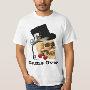 Camiseta Cráneo de juego gótico, juego encima