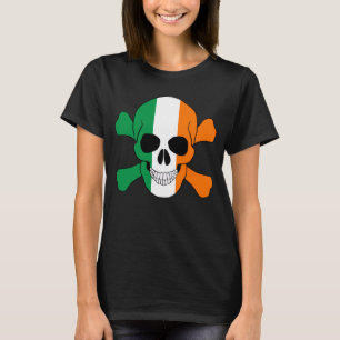 Camiseta Cráneo De La Bandera De Irlanda Y Camisas De Los C
