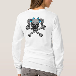 Camiseta Cráneo de la cola de caballo con los arcos azules