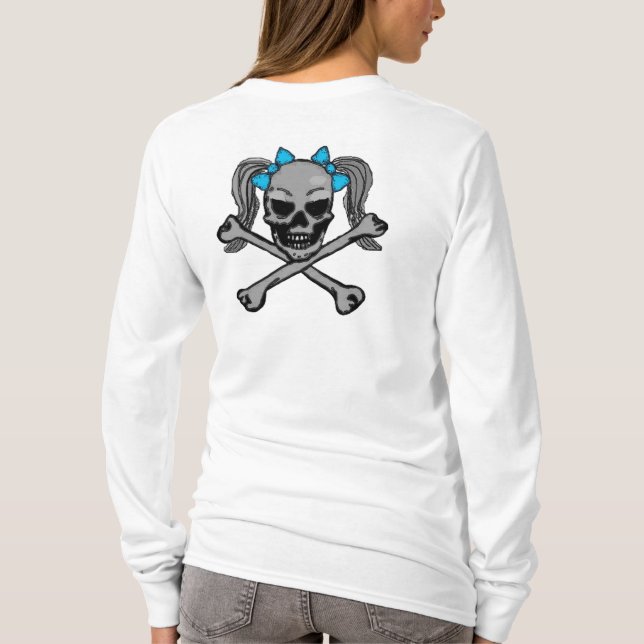 Camiseta Cráneo de la cola de caballo con los arcos azules (Reverso)