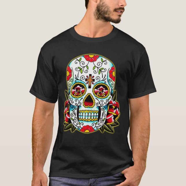 Camiseta Cráneo de la flor (Anverso)