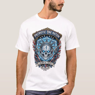 Camiseta Cráneo de la libertad cibernética patriótica Futur