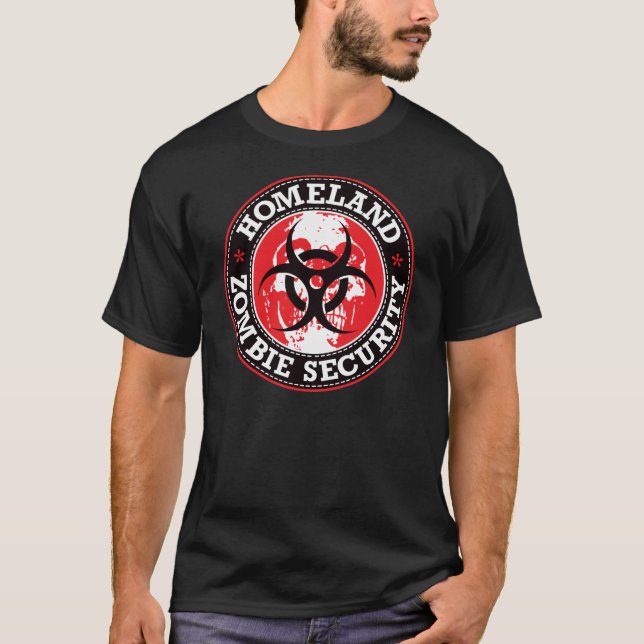 Camiseta Cráneo de la seguridad del zombi de la patria - (Anverso)