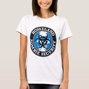Camiseta Cráneo de la seguridad del zombi de la patria -