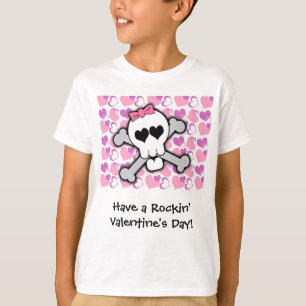 Camiseta Cráneo de la tarjeta del día de San Valentín de