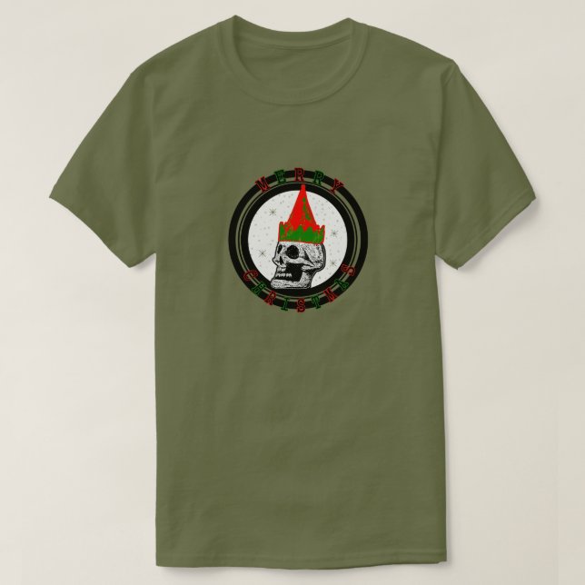 Camiseta Cráneo de las Felices Navidad - (Diseño del anverso)