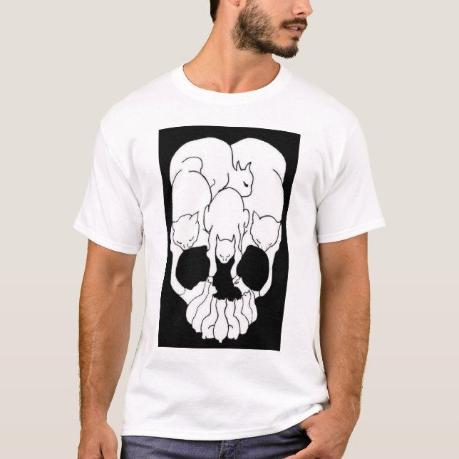 Camiseta Cráneo de los gatos (Anverso)
