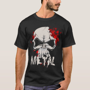 Camiseta Cráneo de metales pesados con gotas de la sangre