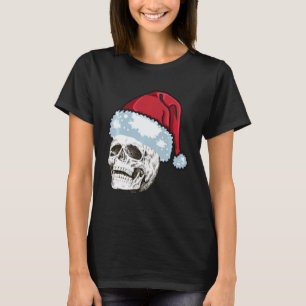 Camiseta Cráneo de Navidad con rock´n Roll