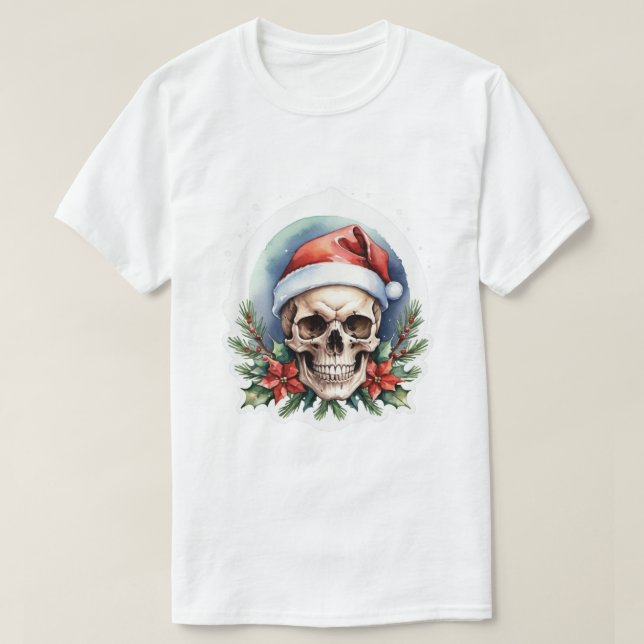 Camiseta cráneo de navidades (Diseño del anverso)