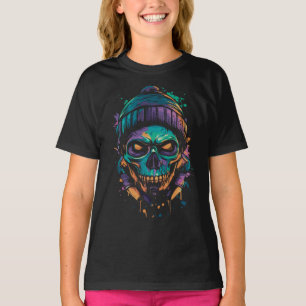 Camiseta Cráneo de neón: Resplandor de grafiti