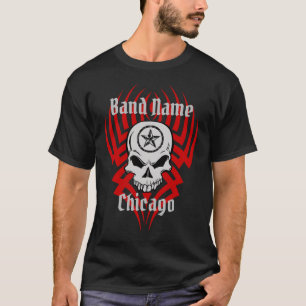 Camiseta Cráneo de nombre de banda de personalizable