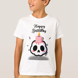 Camiseta Cráneo de Pastel Goth Mono de Cumpleaños