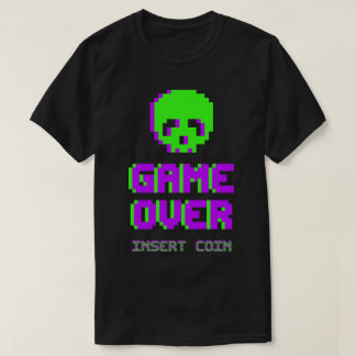 Camiseta Cráneo de Pixel Art de Game Over