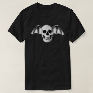Camiseta Cráneo de Pixel con alas de murciélago
