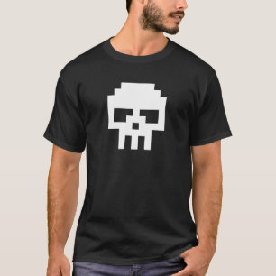 Camiseta Cráneo de píxeles blancos de 8 bits