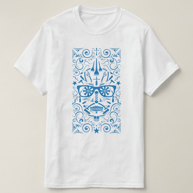 Camiseta cráneo de punk de barbershop (Diseño del anverso)