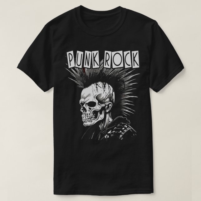 Camiseta Cráneo de rock de punk (Diseño del anverso)