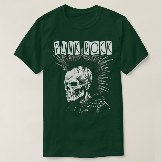 Camiseta Cráneo de rock de punk (Diseño del anverso)