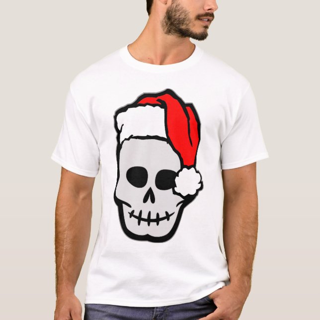 Camiseta Cráneo de Santa del navidad (Anverso)