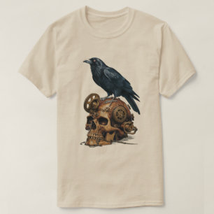 Camiseta Cráneo de Steampunk y Raven