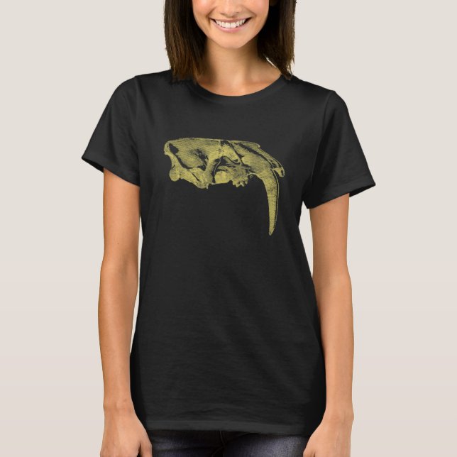 Camiseta Cráneo de Tigre Dientes de Sable - Smilodon Diente (Anverso)